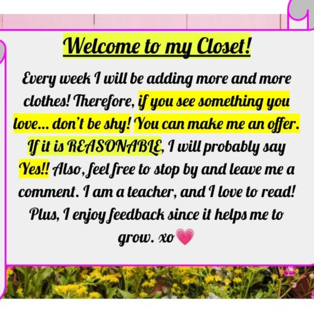 Welcome to my closet!